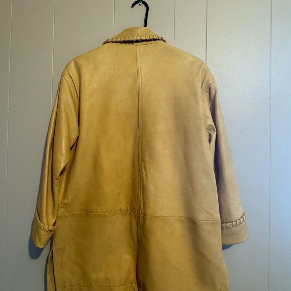 La‎ Nouvelle Renaissance Unisex XS %100 Leather Butter Yellow Jacket - Picture 3 of 14